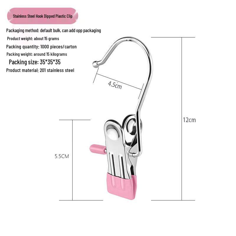 Stainless Steel Windproof Hanger with No-Mark Clips for Hats, Pants, and Socks