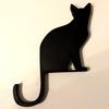Wooden Black Cat Hook Multi-functional Home Bathroom Kitchen Cat Silhouette Key Hanger Decoration Pet Lover Gift