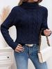 European & American Fashion Women's Cable Knit High Neck Sweater - Autumn/Winter Collection