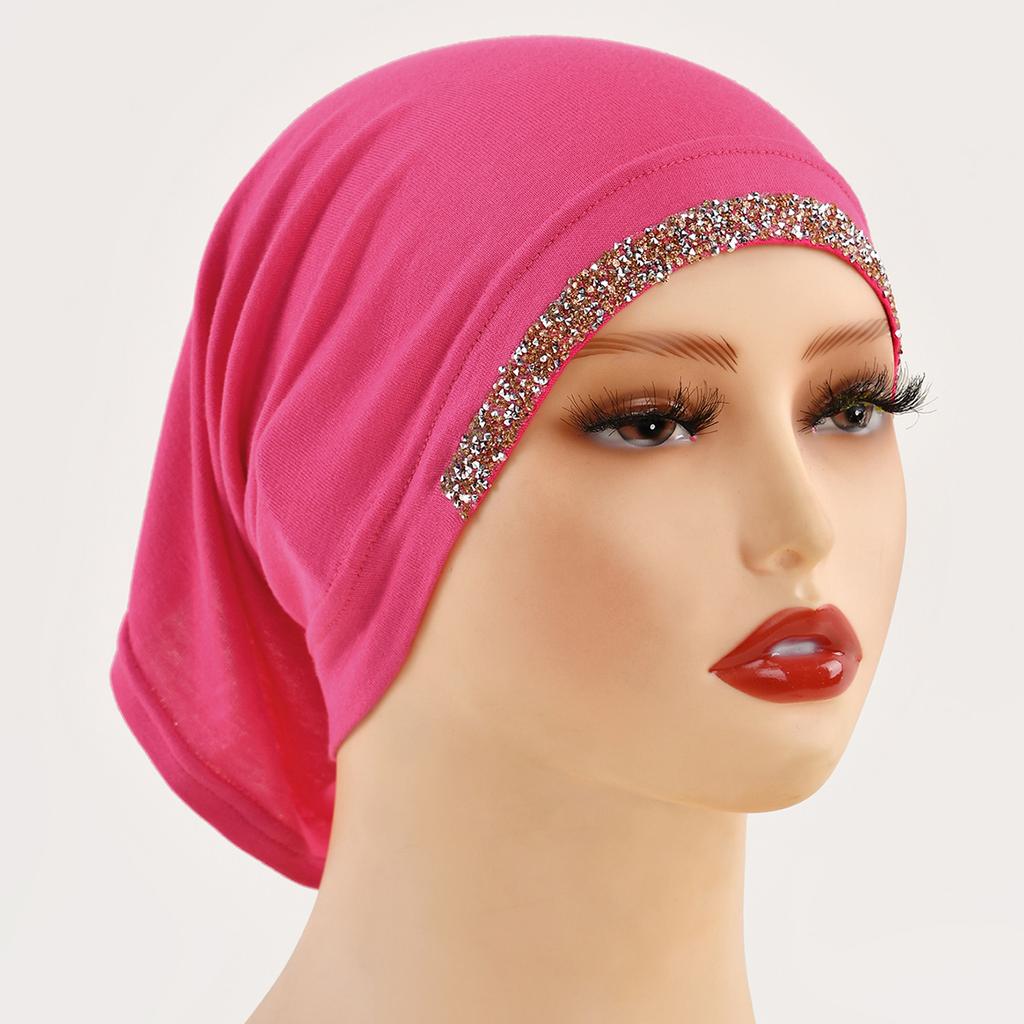 Modal Baumwolle Rauten Unterkappe Dehnbarer Hijab Schlicht Weiche Haube Muslimische Frauen Elastischer Innerer Hijab Turban Islam Unterschal