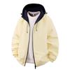 Men's Trendy Versatile Hooded Jacket - Spring/Autumn 2026, Color Block, Korean Style Casual Top