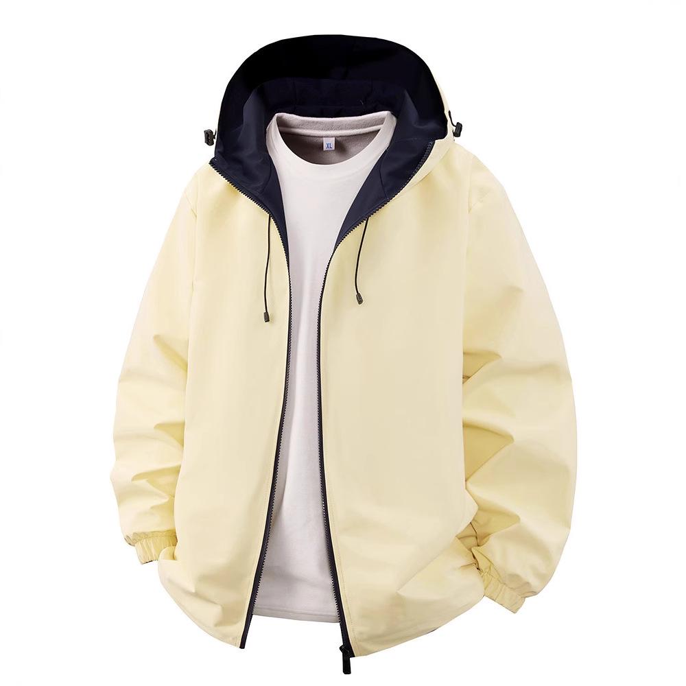 Men's Trendy Versatile Hooded Jacket - Spring/Autumn 2026, Color Block, Korean Style Casual Top