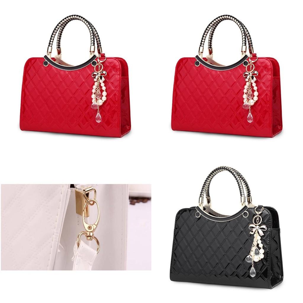 Fashionable Pu Leather Shoulder Bag With High Capacity And Rhombus Design For Women