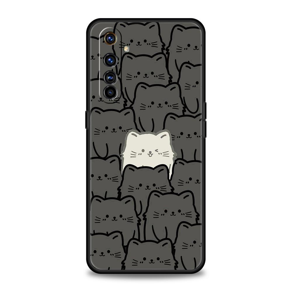 Phone Case For Realme 12 11 10 9 8 5G 7 6 GT5 GT3 GT2 Pro Plus C21 C11 C25 C35 For Realme GT Neo 2 3 3T 5 Cover Cat-Printed