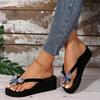 Woman Shoes New Pinch Toe Slippers Women Fashion Butterfly-knot Beach Women's Flip Flops Summer Plus Size Platform Wedge Slipper