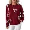 2025 New Sweet Style Bow Jacquard Autumn/Winter Sweater