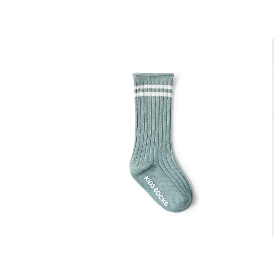 0-4 Y Children's Fun Retro Autumn and Winter Girl Baby Socks, Parallel Stripes Boys' Trendy Sports Socks, Pure Color Non-slip