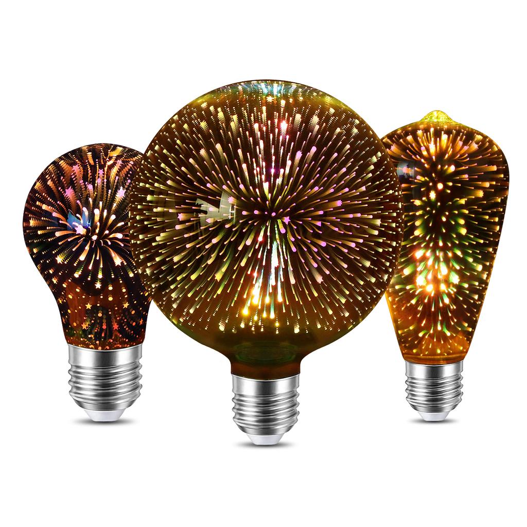 3D-Feuerwerkseffekt Vintage LED-Glühbirne Retro Edison Lampe E27 AC110V-220V Feiertagsparty Festival Dekorationslicht