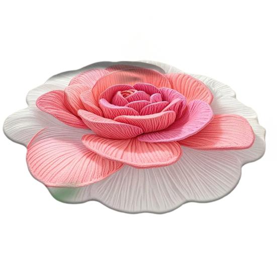

3D Flower Area Rug Absorbent Quick Dry Irregular Plush Floral Floor Mat Washable Non-slip Living Room Bedroom Bathroom Kitchen Decoration Carpet 60cm H