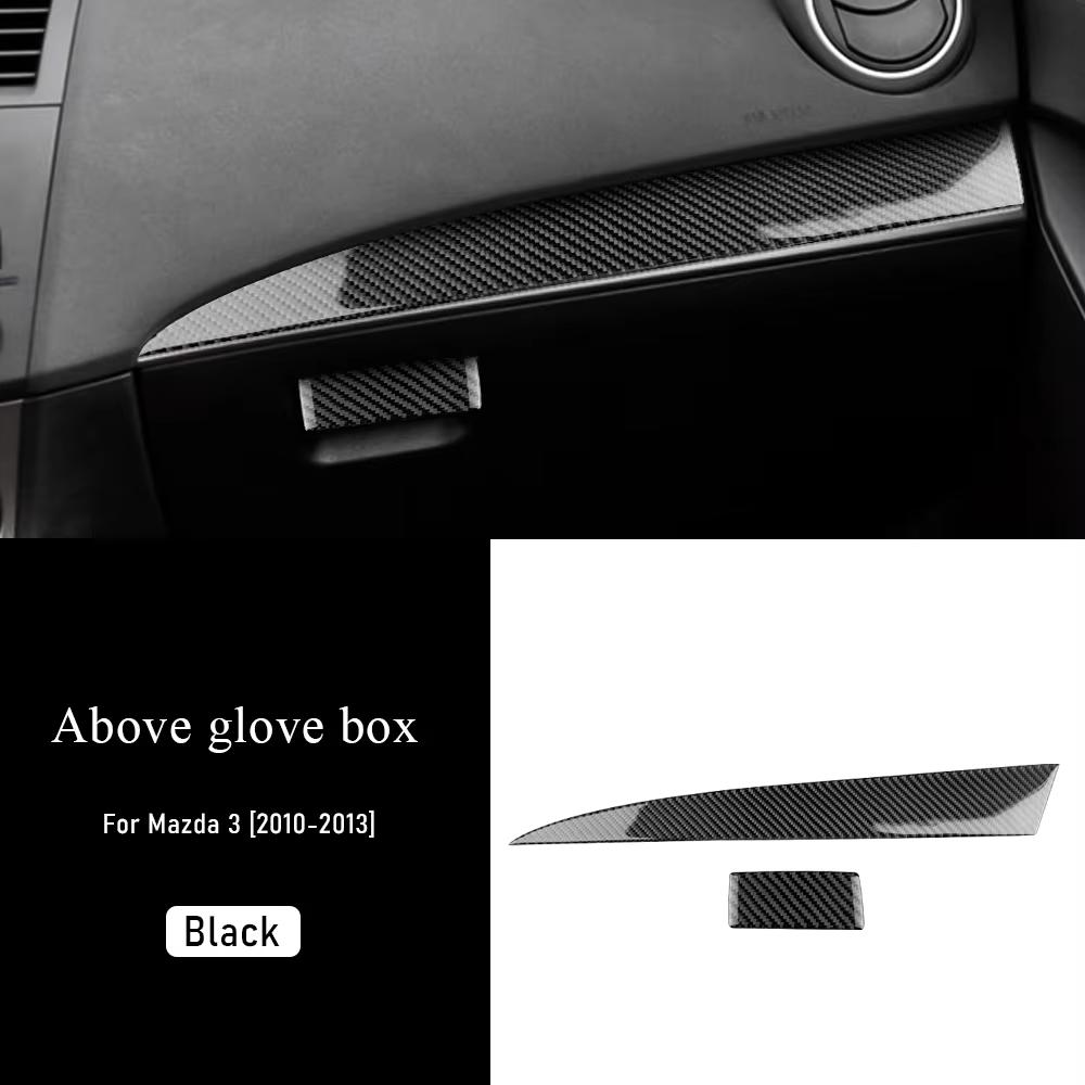Real Carbon Fiber Car Co-pilot Dashboard Holder Glove Box Sticker for Mazda 3 2010 2011 2012 2013 Trim Interior Accessories