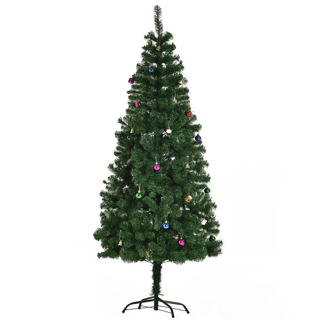 Artificial Christmas Tree 180 cm with 624 Branches Ornaments Pinecones Christmas Decoration for Indoors Green