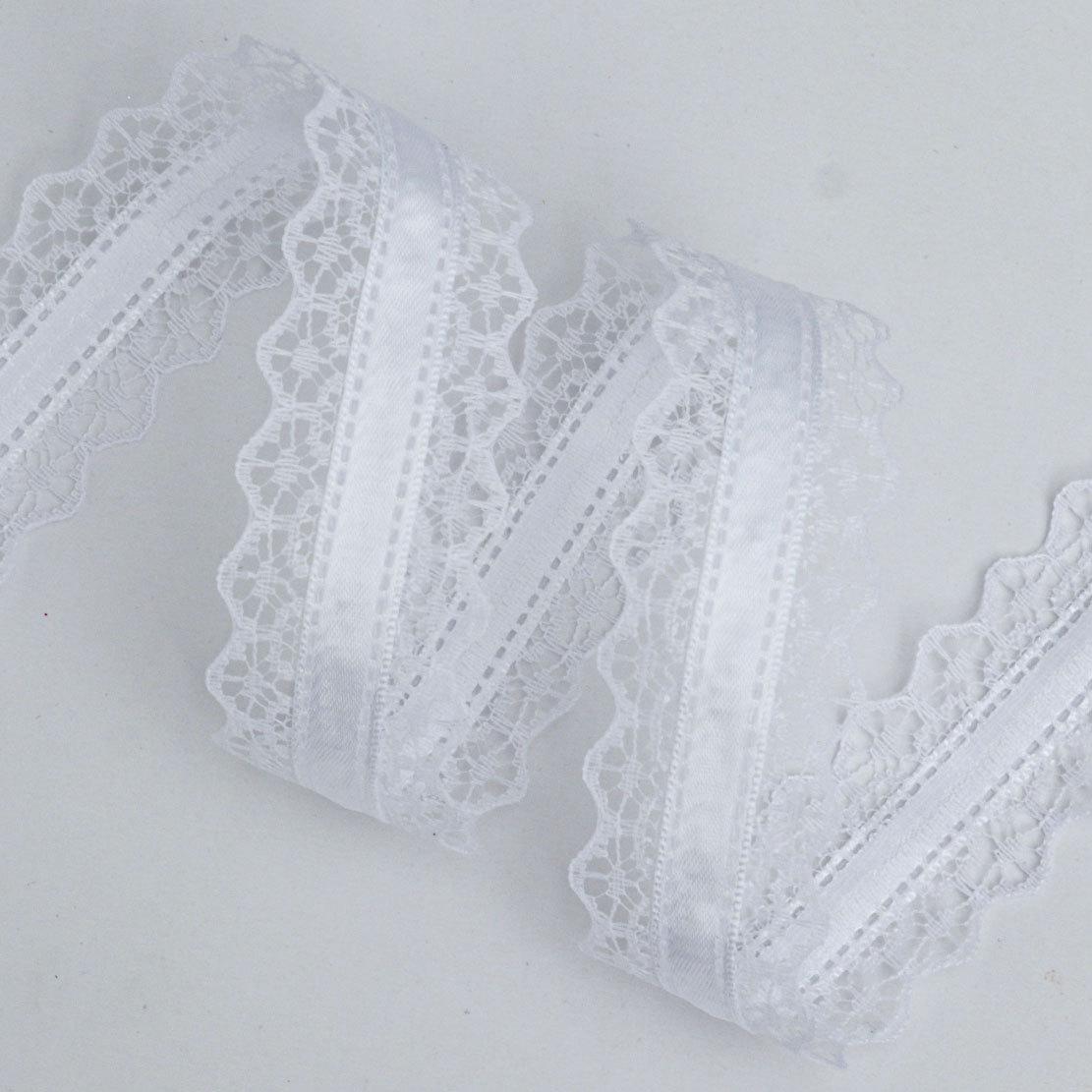 

Элегантный бант из полиэстеровой кружевной ленты 3 см, сделанный своими руками, аксессуары для одежды, галстук, декоративная лента, украшение для волос, заколка, лента, украшение для дома 3cm*30 yards