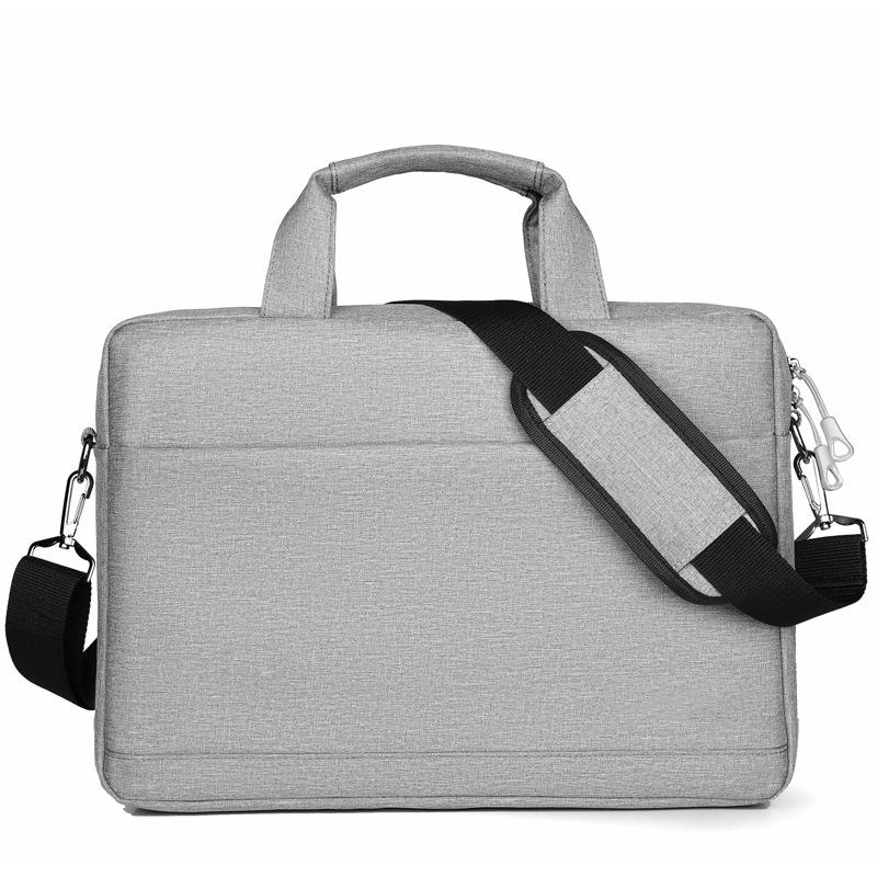 Laptop Bag Carrying Case Briefcase Waterproof Oxford Cloth Large Capacity for Work Office Grey 14in