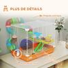 Hamster Cage, 2-Level, Tunnel, Water Bottle, Wheel, House, Ladders, 46 x 30 x 37 cm, Orange