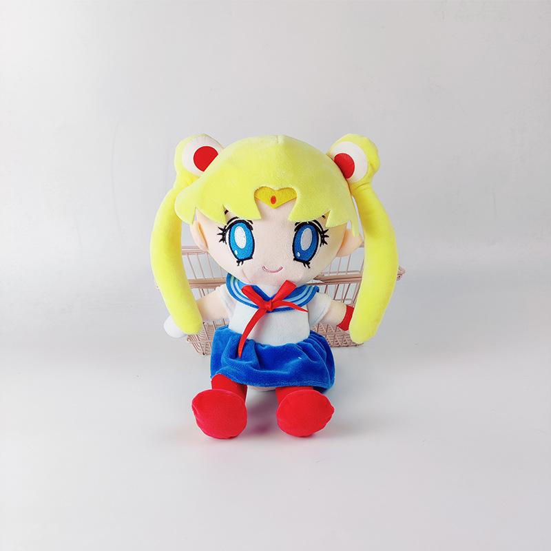 25cm Cute Sailor Moon Cat And Hare Plush Toy Anime Girl Heart Filled Doll Bedroom Decor Birthday Gift