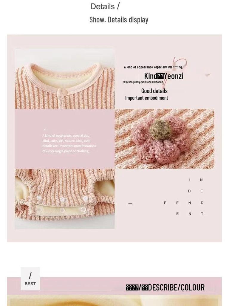 Korean Style Baby Girl Double-Layer Romper for Spring & Autumn - Sweet Temperament Outfit for 100-Day Celebrations & Outings