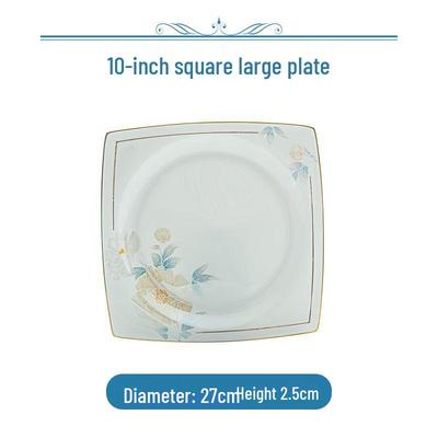 Europäischer Stil Handbemalte Knochenchina Quadratische Speiseteller
