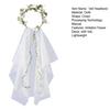 Bridal Veil Lightweight Breathable White Tulle Headband with Bows Flowers Decor Children Versatile Party Headwear Hair Accessory