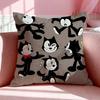 Cartoon F-Felix The Cat Cushion Cover Breathable Linen Pillowcase Summer Odorless Eco-Friendly Invisible Zipper Washable
