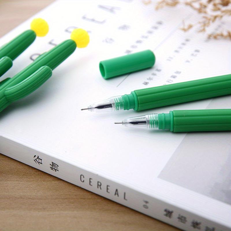 Back to school season 10pcs 0.5mm creative three-armed cactus shape neutral pen Plant black signature pen Office pen Student stationery