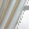 Finished Curtains, American Rural Fringed Window Screens, Solid Color, Gray, Simple Cotton And Linen Lattice