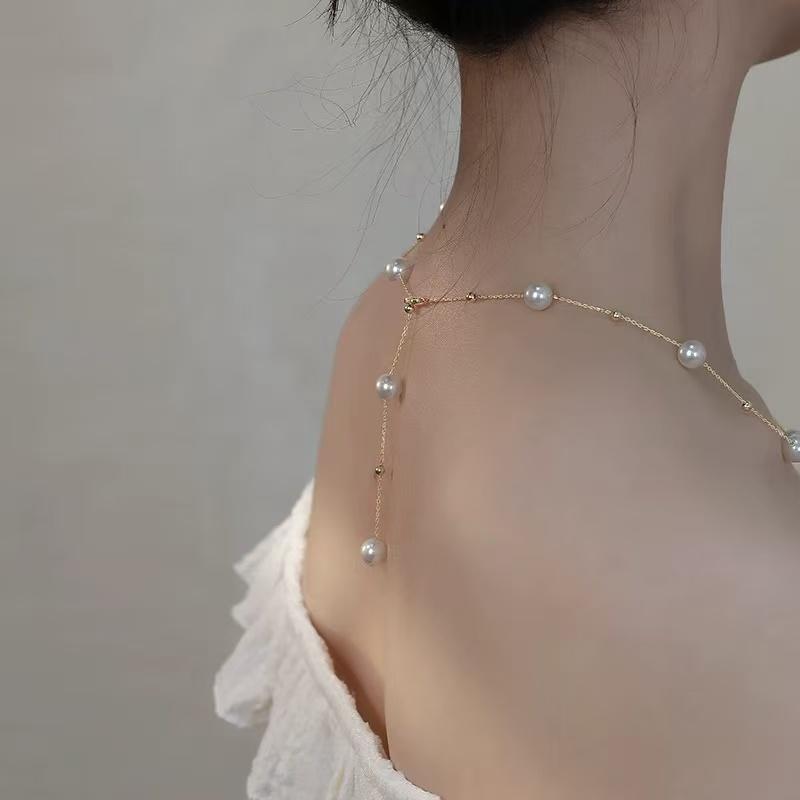 Women's Engagement Wedding Gift Pearl Gypsophila Light Luxury Niche High-End Tassel Collarbone Chain Necklace 2026 New