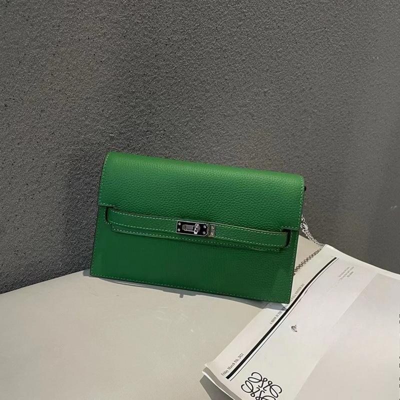 New lychee pattern leather half cover hand grab bag genuine leather women's bag single shoulder underarm bag oblique span bag wholesale