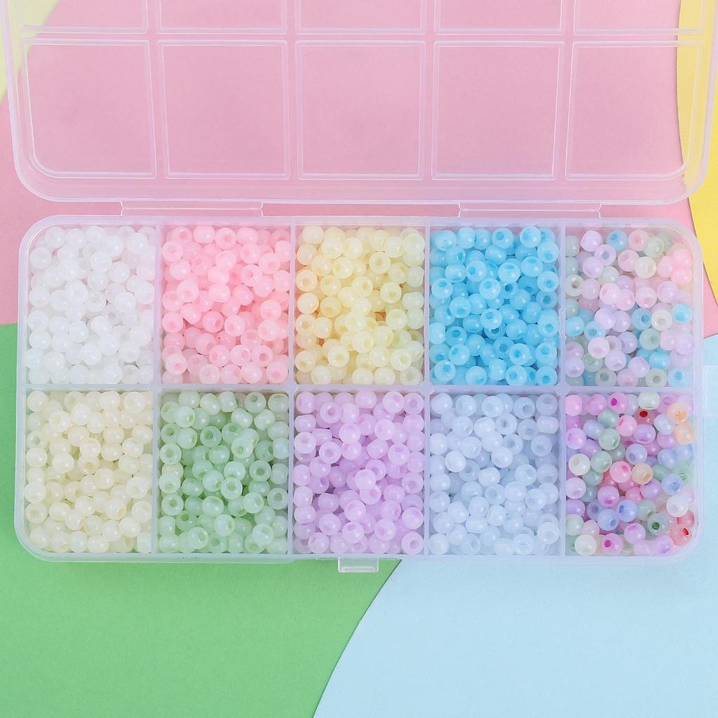 8/10/12/15 Grid Box: Seed Beads, Sequins, Imitation Pearls for DIY Necklaces & Phone Chains