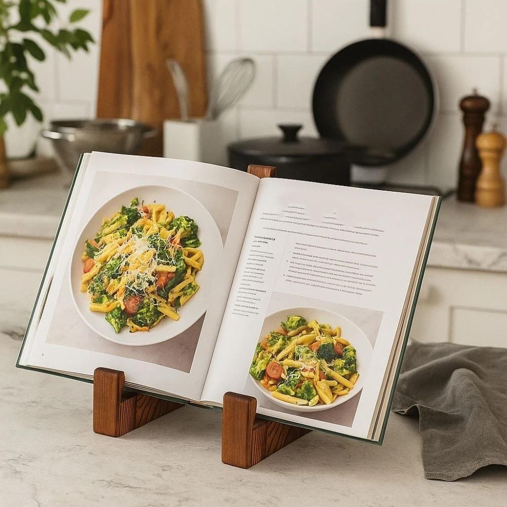 Multifunctional Wooden Cookbook Holder Decorative Display Stand Recipe Stand Kitchen Counter
