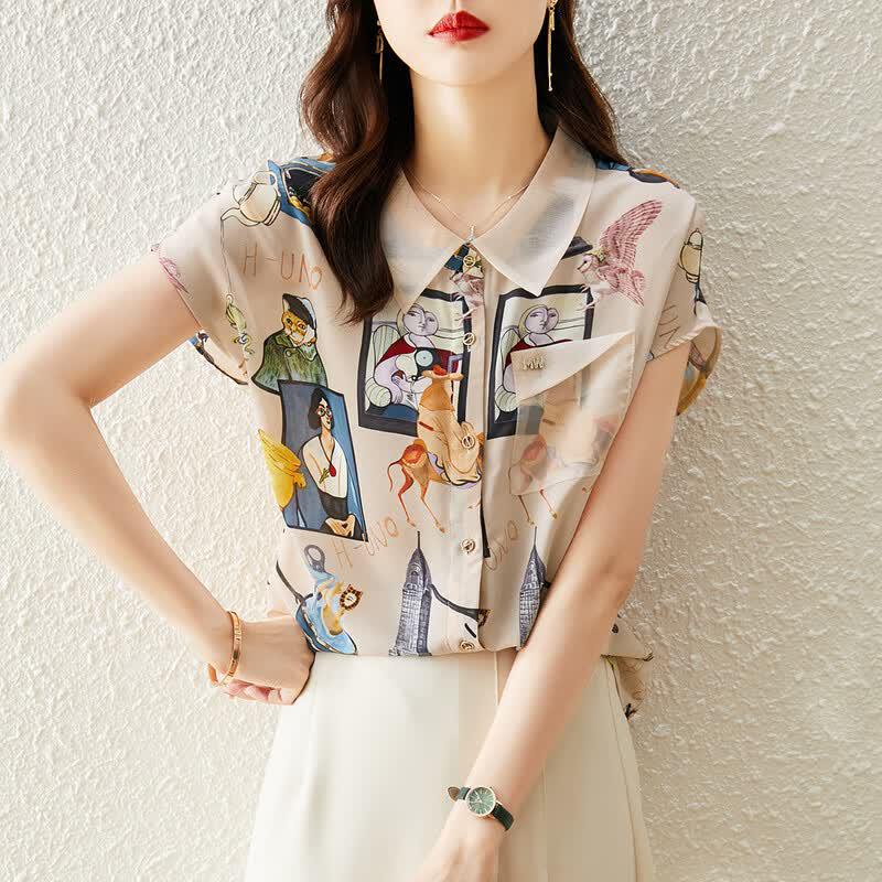 TERRE BLEUE Women s Floral Print Batwing Sleeve Shirt XL