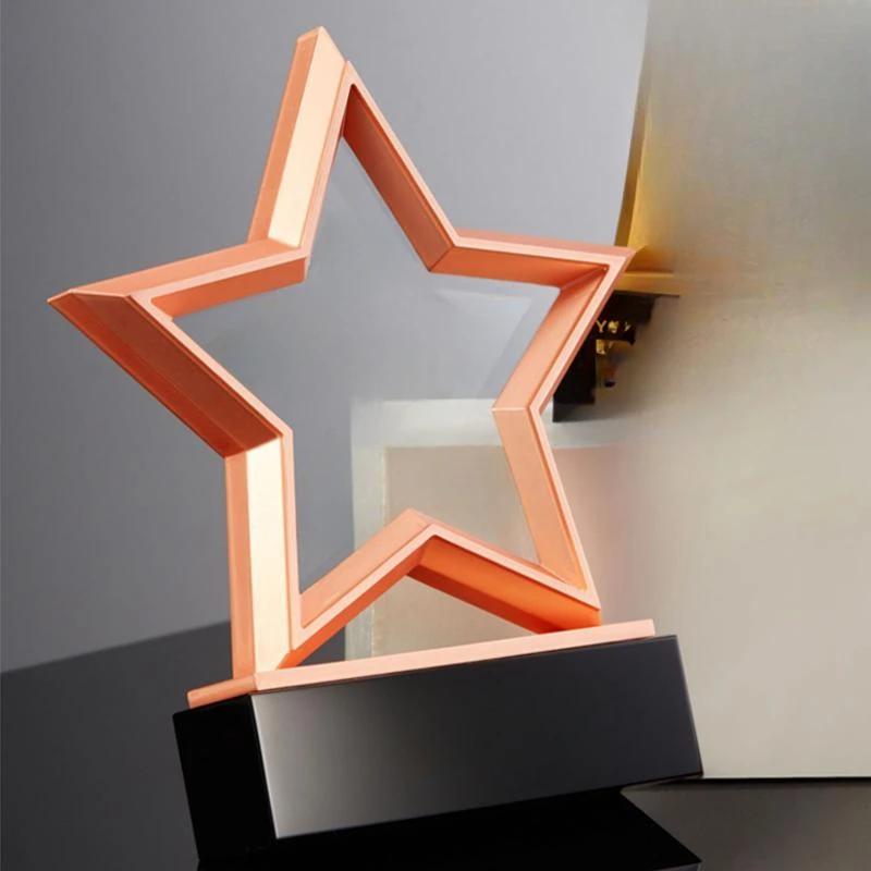 

Custom Five-Pointed Star Crystal Trophy Celebration Metal Championship Competition Employee Meeting Souvenir Creative Medal, 1Pc 23.5X20CM