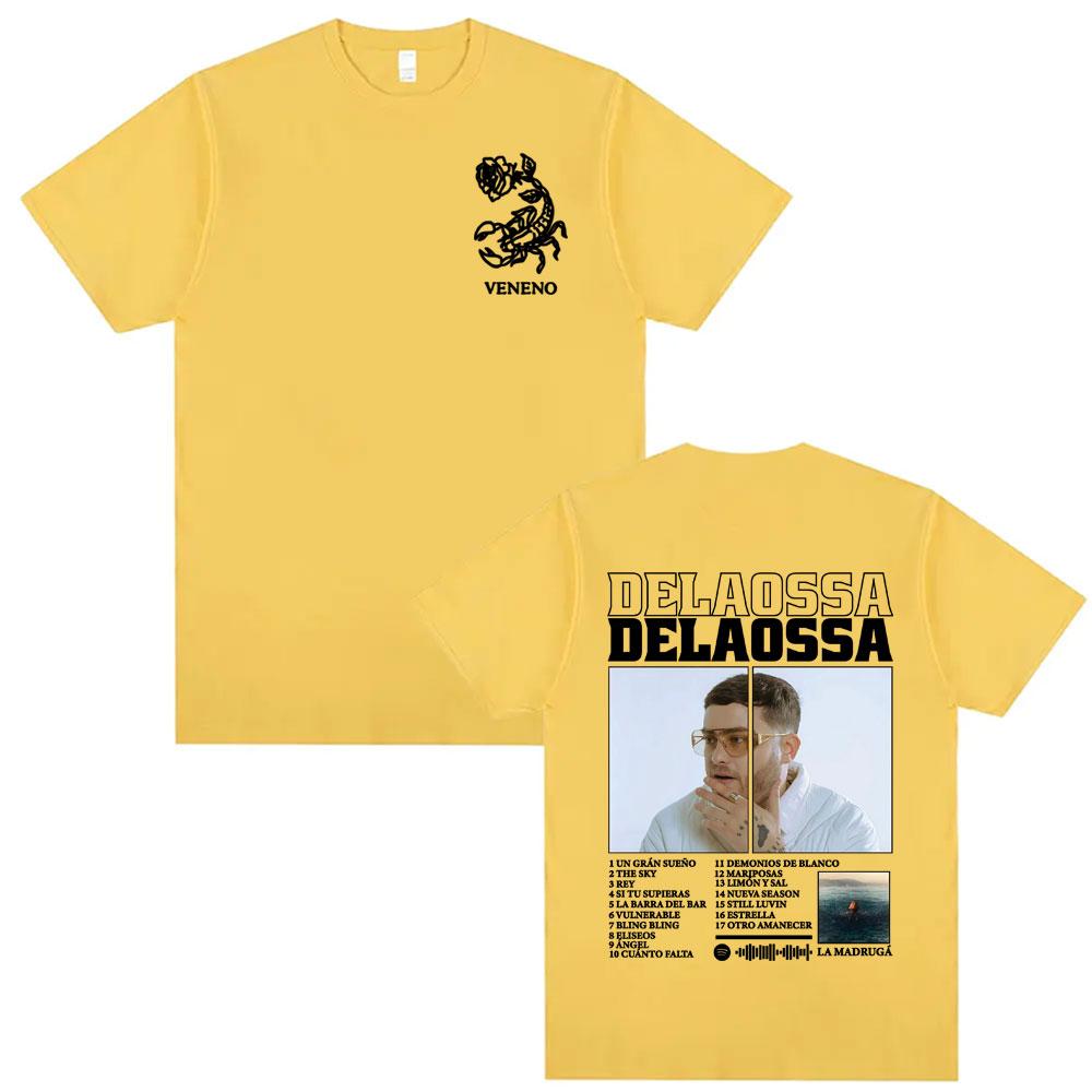 2025 Summer Rapper Delaossa Album Tour Print Men Women High Street Casual Oversized 100% Pure Cotton Printed Leisure T-shirt