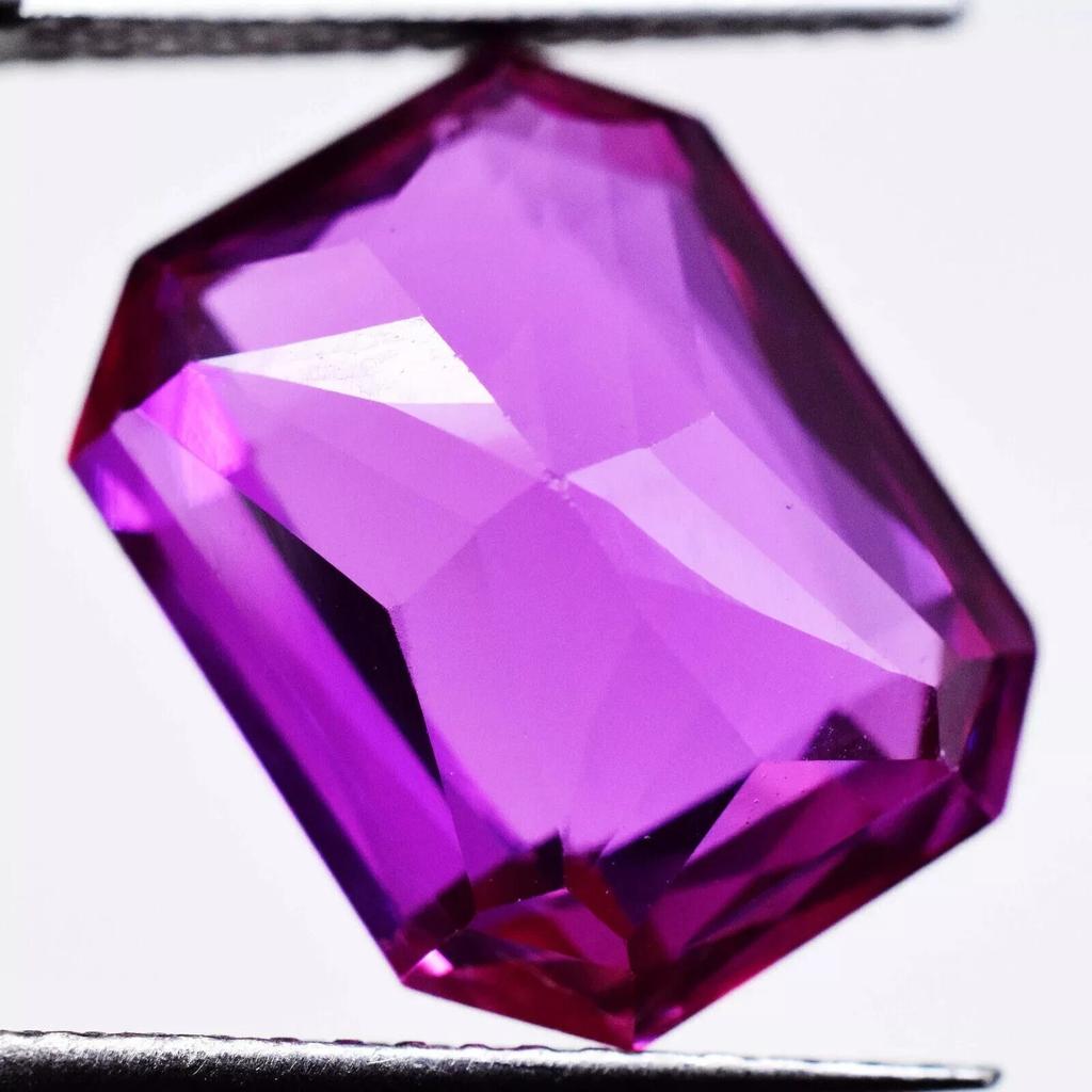 Emerald Cut Natural Glossy Rich Pink Sapphire 8-9 Ct Beautiful Gemstone