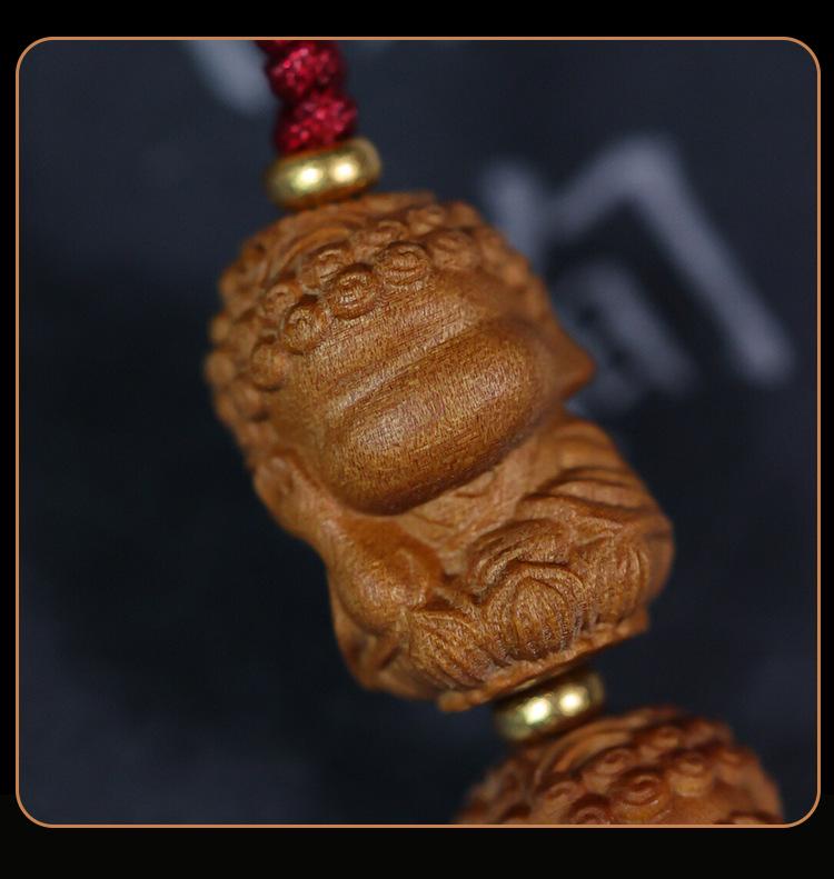 Handmade India Sandalwood Pendant: Creative Child Keychain or Car Ornament