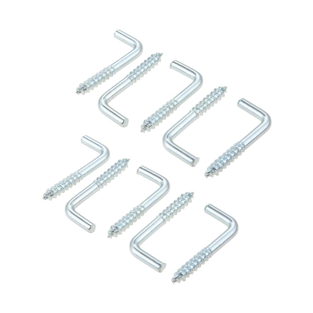 10/20pcs Square Bend Hook L Cup Hanger Screw-in 7-shape 20-40mm Wall Mount Picture Photo Frame Lamp Light Eyescrew Zinc-Plated