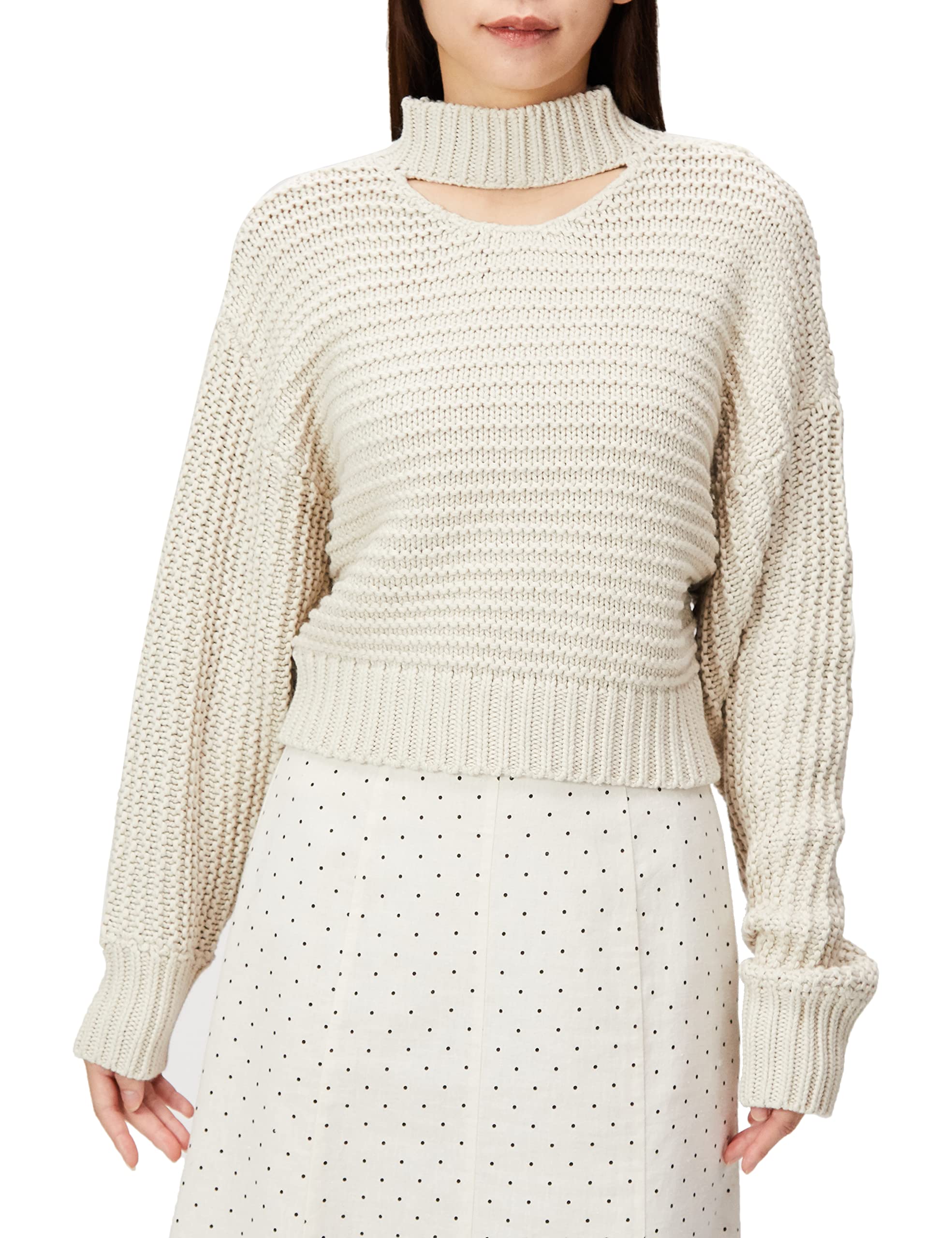 

FRAY Slash High Neck Knit Pullover Size BEG I.D. Women s (FWNT224046, F)