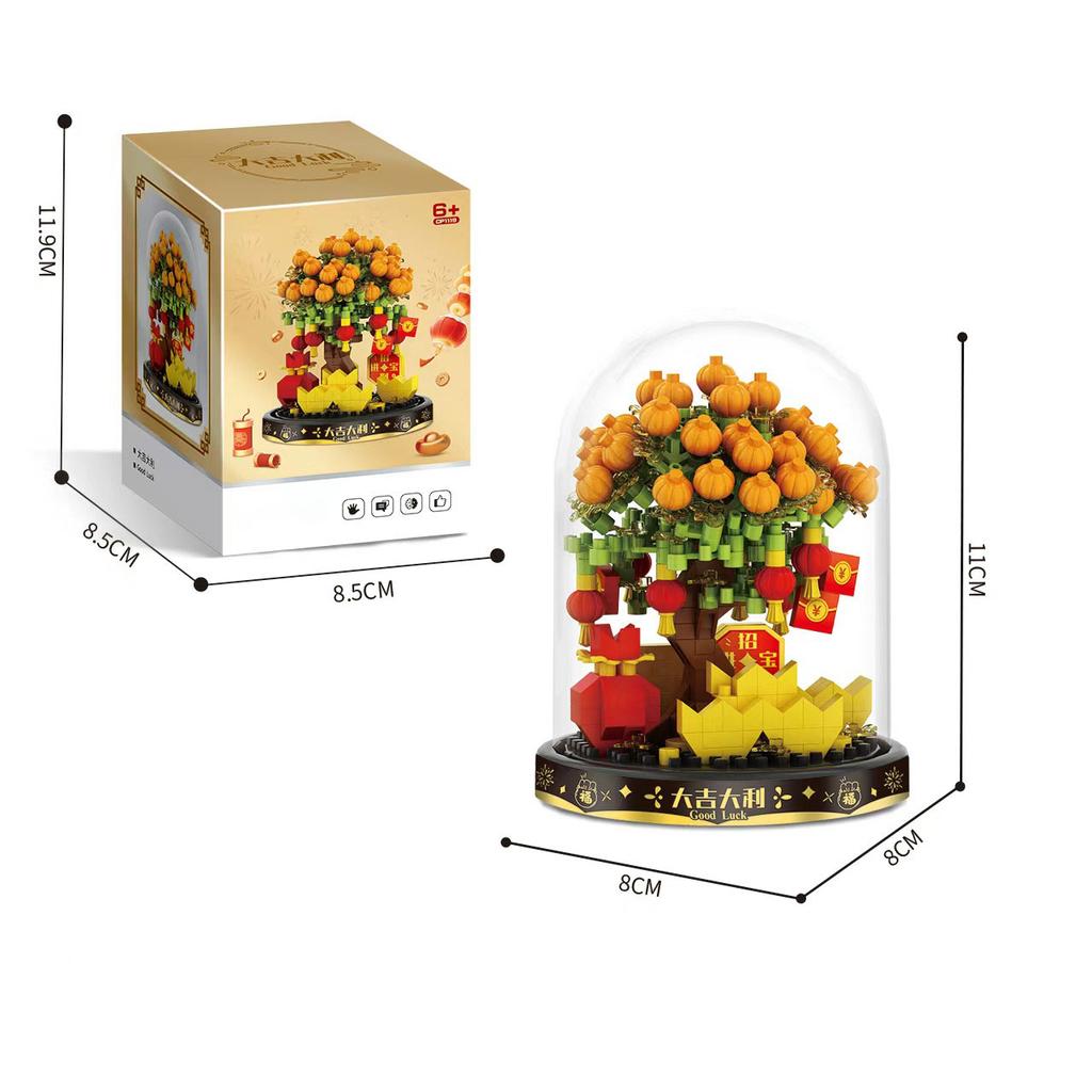 Eternal Flower Bouquet Bonsai Potted Plant Micro Building Blocks Model Home Decoration Puzzle Toys Kids Birthday Christmas Gifts