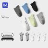 HLA Men's 10A Antibacterial Cotton Mesh No-Show Socks (5-Pair Pack)