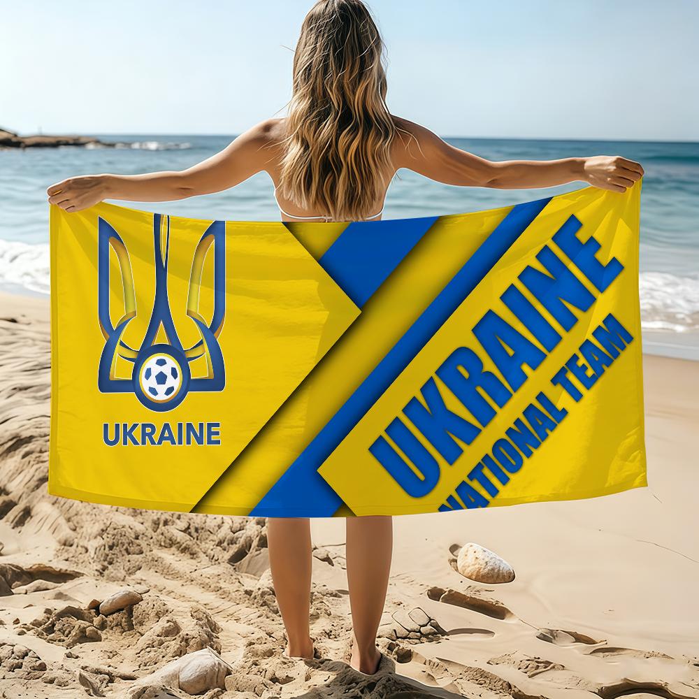 

Fashion Ukraine Flag Towel Beach Towel Oversized Quick Dry Towel Absorbent Soft Swim BeachTowels for Men Women W30*H60(CM)