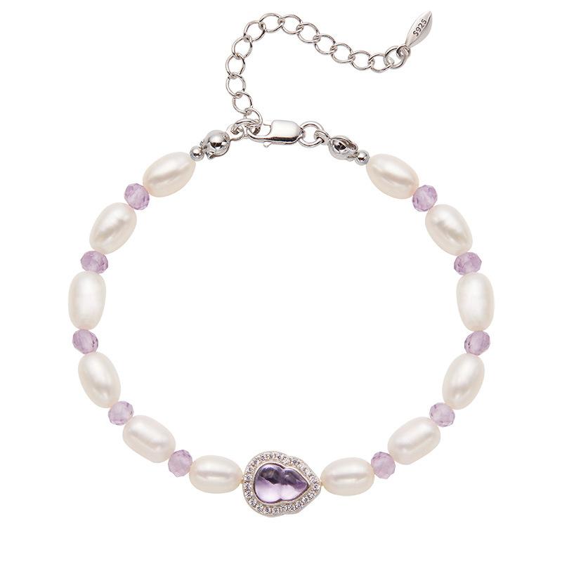 

Натуральный аметист Жемчуг пресноводный Ожерелье Женское S925 Стерлинговое серебро Цветное Сокровище Бусины Украшения Цепочка на ключицу Серьги Партия