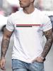 2025 New Summer Men's Cotton Paris Letter Printing Casual  Sports Versatile Street Crew Neck Short Sleeve T-Shirt Top Large Size