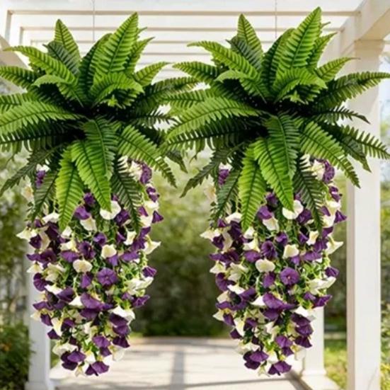 Fake Hanging Plants, UV Resistant Fake Vines, Artificial Ivy Plants, Outdoor Faux Plants, Indoor Bedroom Living Room Boho Wall Porch Shelf Decor