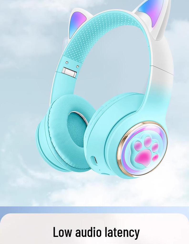 AKZ-62 Luminous Cat Ear Bluetooth Gaming Headset with Heavy Bass