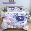 Hedgehog Sonic Pattern Bedding Quilt Set Quilt Cover Pillowcase Home Decoration Birthday Gift (1 * duvet cover + 2 * pillowcase, without core)