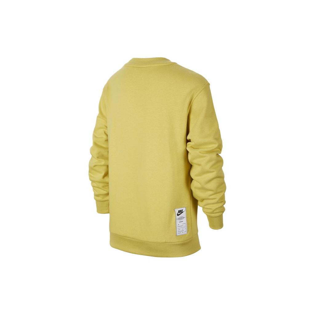 Nike Sportswear Club Logo Crewneck Casual Long Sleeve Kids Tops Saturn-Gold FN9095700