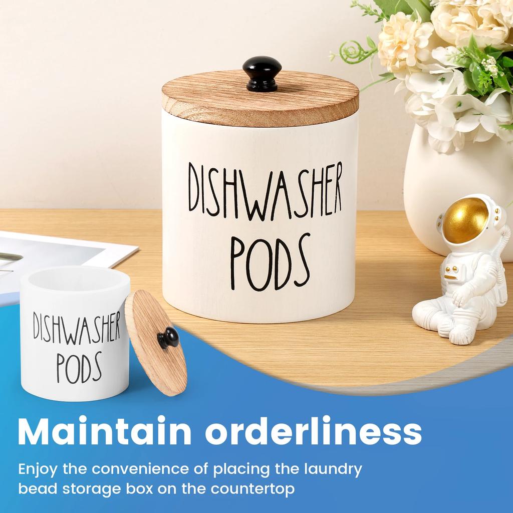 Laundry Powder Container with Lid Stylish Dishwasher Tablet Container Dishwasher Storage Box Holds Sealed Scent Beads Organizer