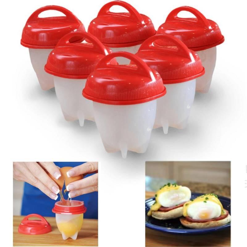 Premium Nonstick Silicone Egg Steamer Cups Six Pack For Perfect Poached Eggs