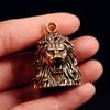 Lucky Brass Handicraft Lion Head Bell Key Car Button Wind Bell Sect Bronze Bell Creative Gift Fengshui Home Pendant