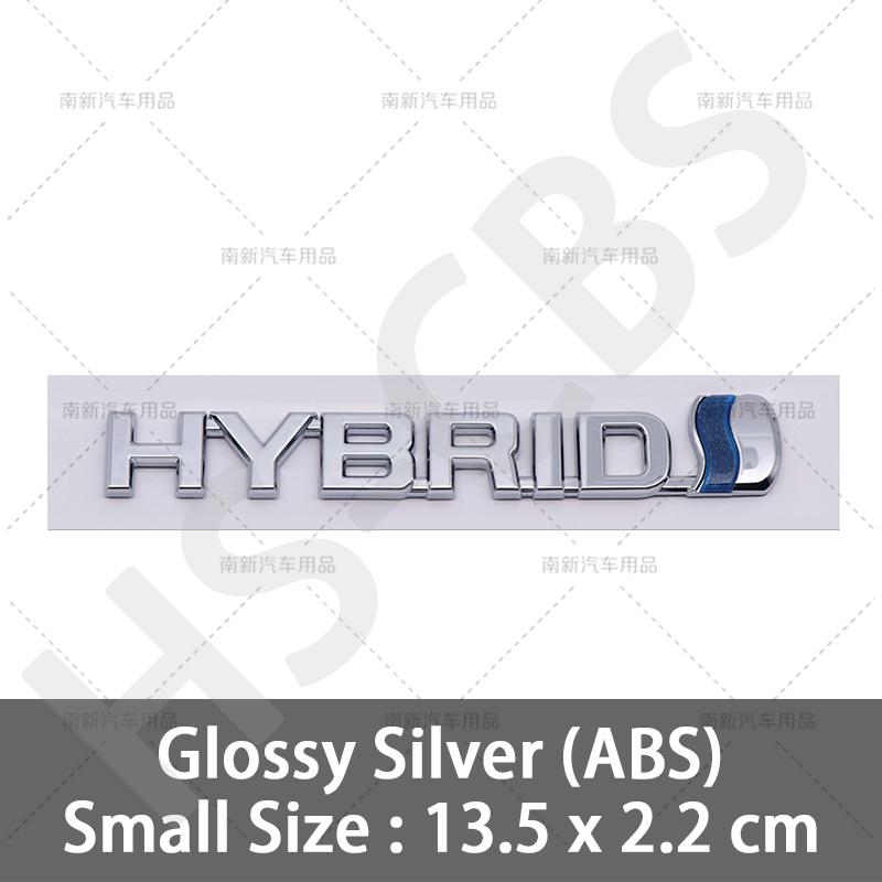 3D ABS HYBRID Logo Side Fender Rear Trunk Emblem Badge Car Sticker Decals For Prius Camry Crown Auris Rav4 Yaris L Highlander