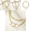Chic Minimalist Two Layer Chain Necklace For Women With Irregular Geometric Shape